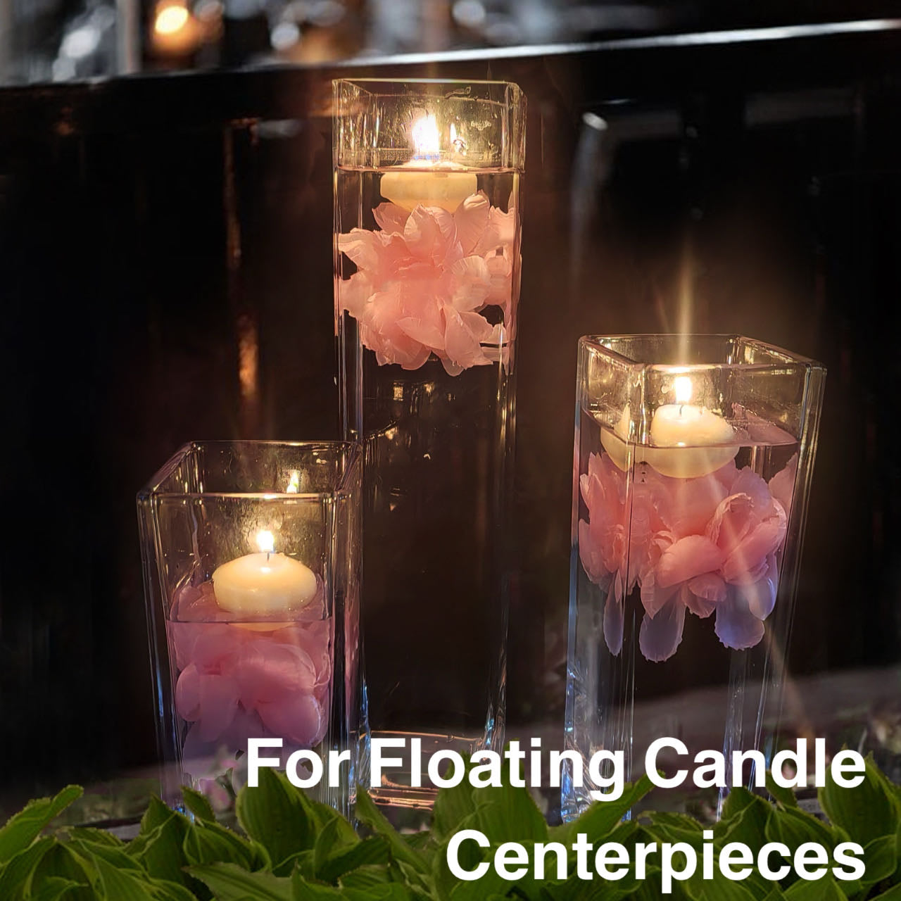 Floating Flowers for Floating Candle Centerpieces, 12pcs Faux Flower Head for Wedding Centerpieces - Pink