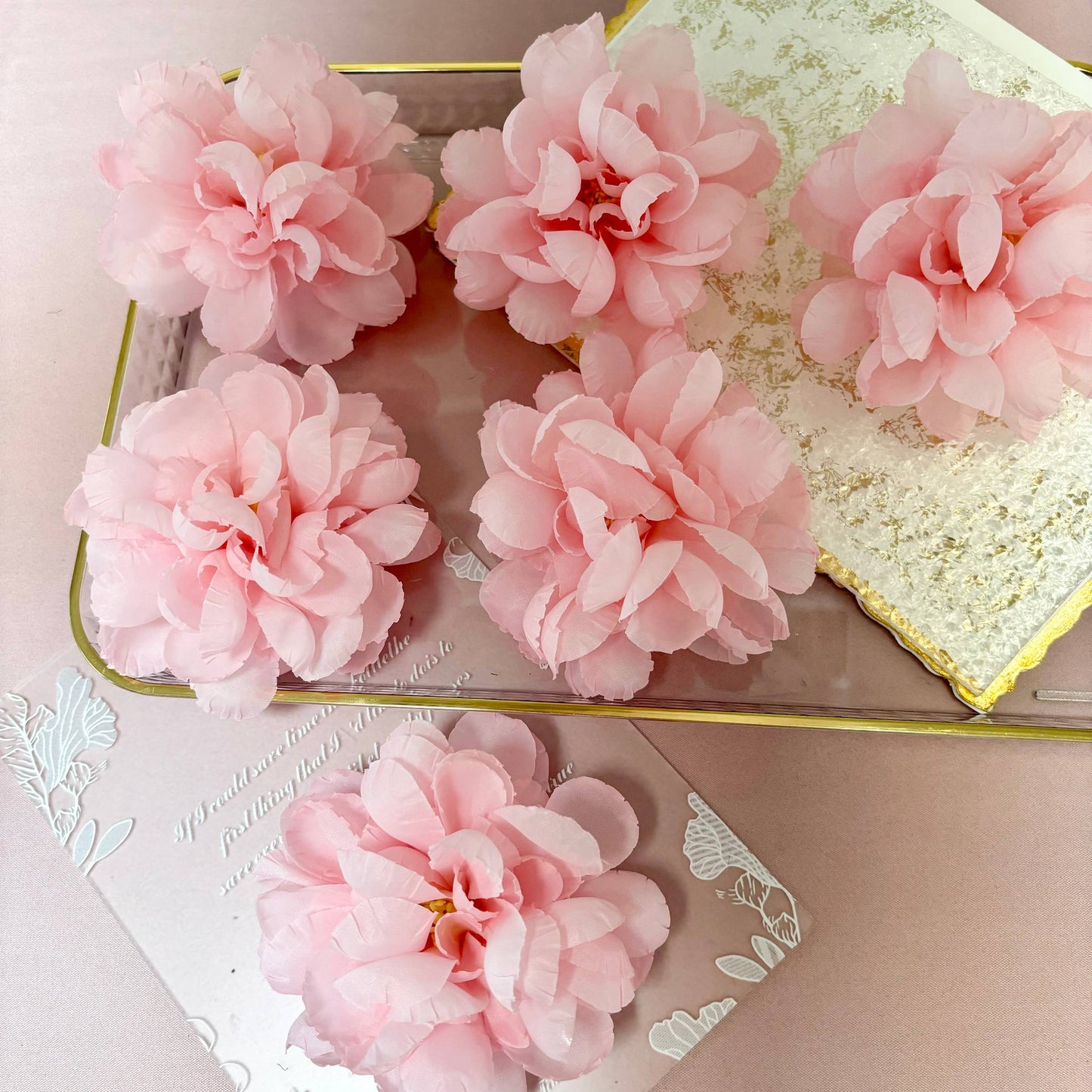 Floating Flowers for Floating Candle Centerpieces, 12pcs Faux Flower Head for Wedding Centerpieces - Pink