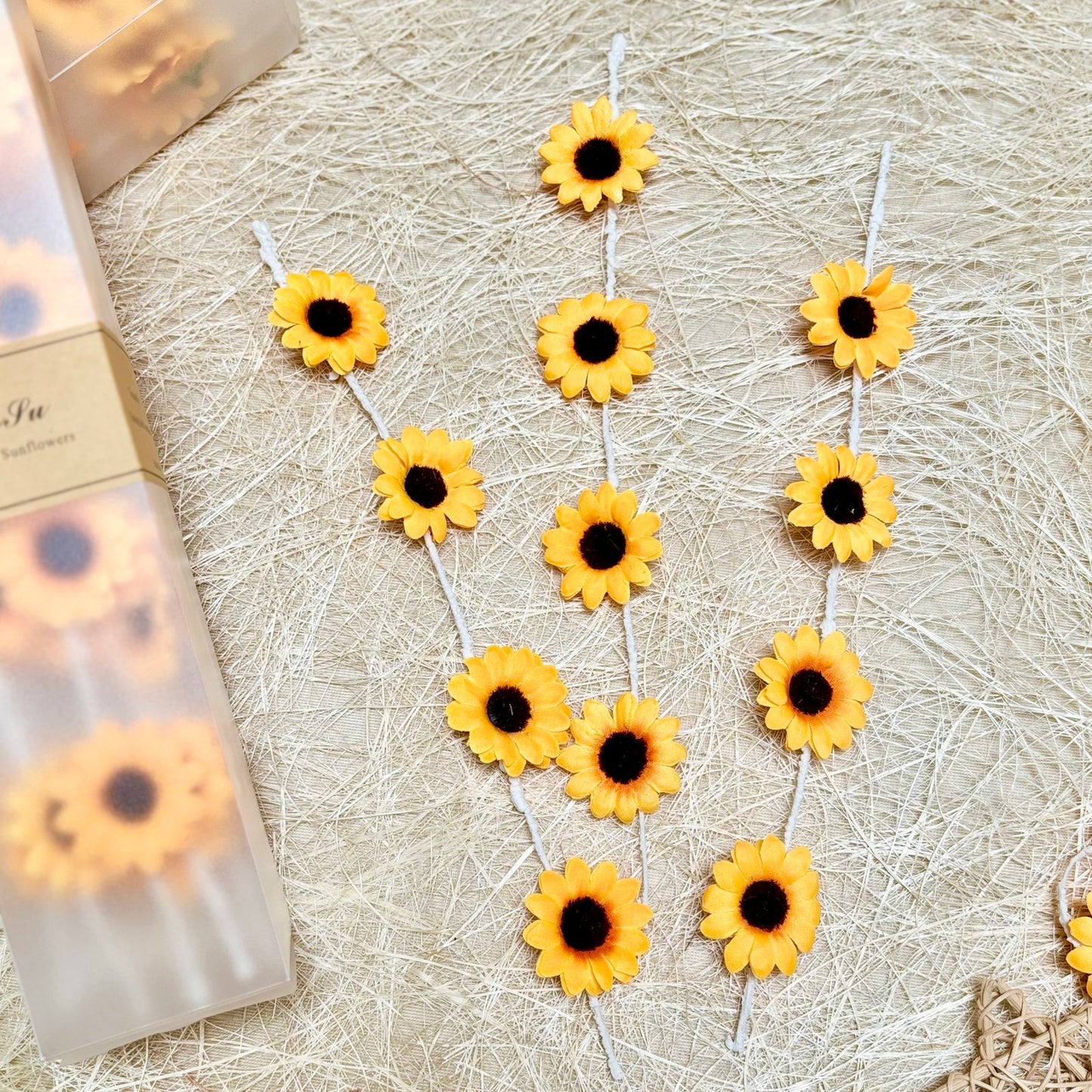 Sunflower Centerpieces for Table, 12pcs Artificial Flower Vase Filler for Floating Candle Centerpieces and Wedding Decorations -Yellow