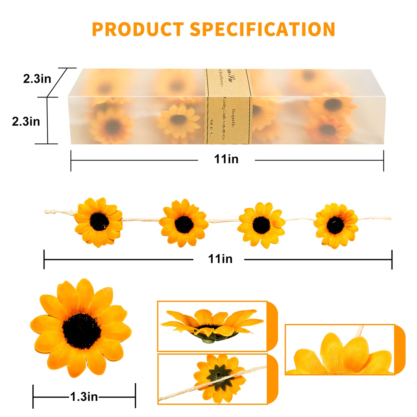 Sunflower Centerpieces for Table, 12pcs Artificial Flower Vase Filler for Floating Candle Centerpieces and Wedding Decorations -Yellow