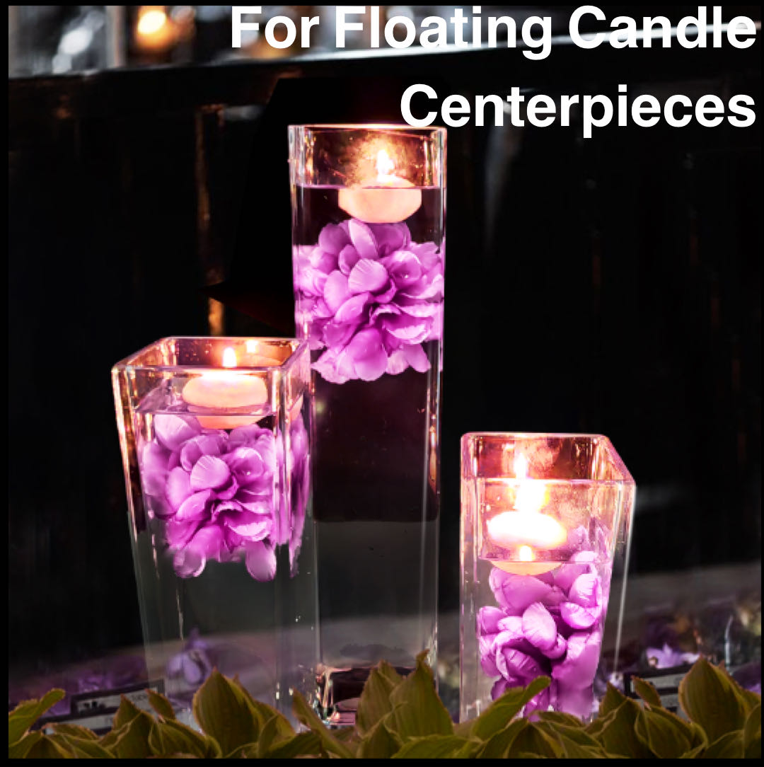 Floating Flowers for Floating Candle Centerpieces, 12pcs Faux Flower Head for Wedding Centerpieces - Purple