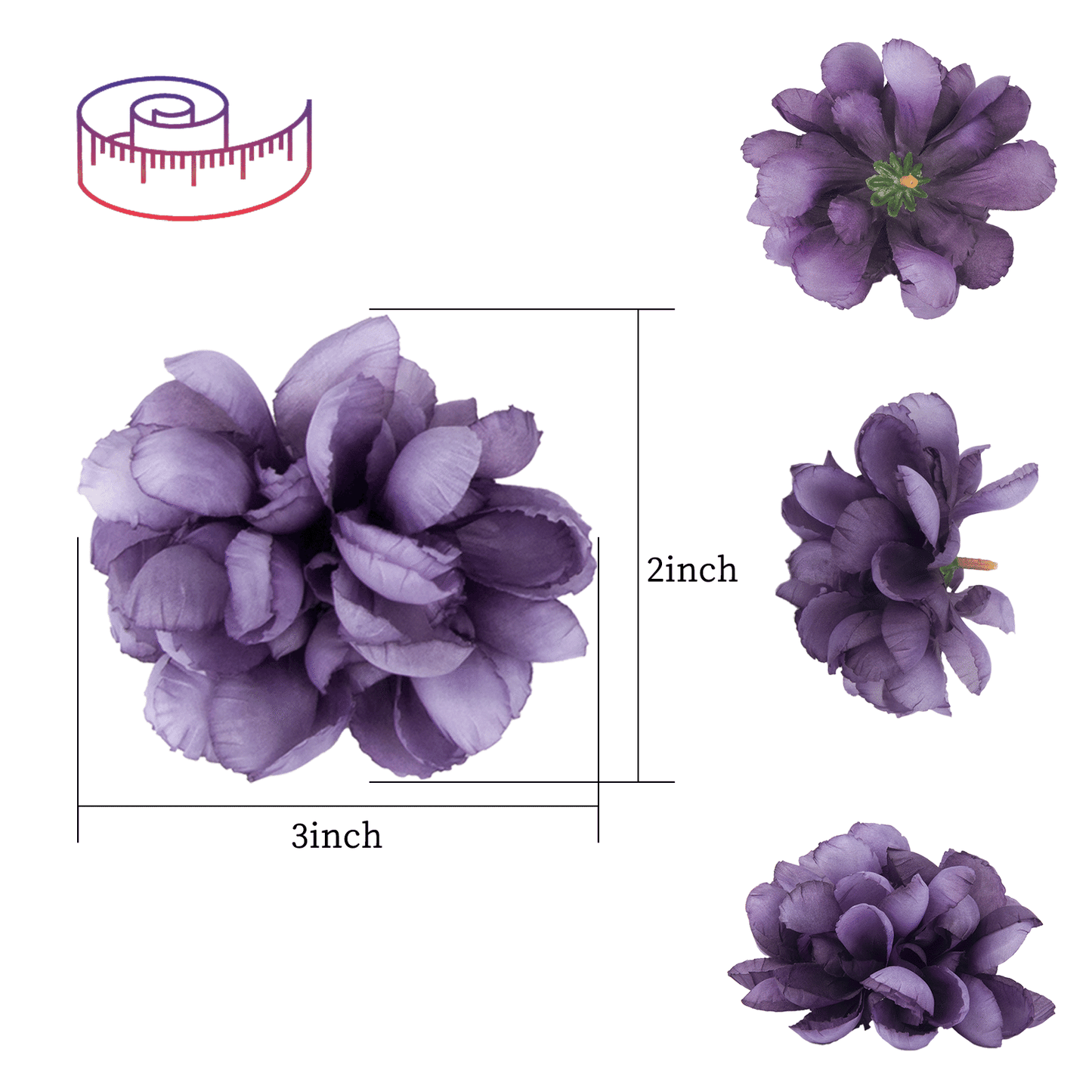 Floating Flowers for Floating Candle Centerpieces, 12pcs Faux Flower Head for Wedding Centerpieces - Purple