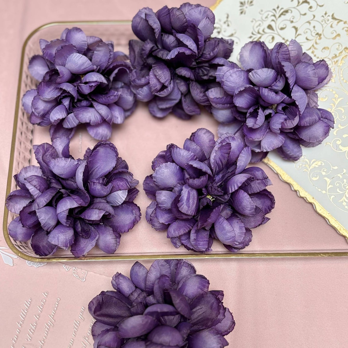 Floating Flowers for Floating Candle Centerpieces, 12pcs Faux Flower Head for Wedding Centerpieces - Purple