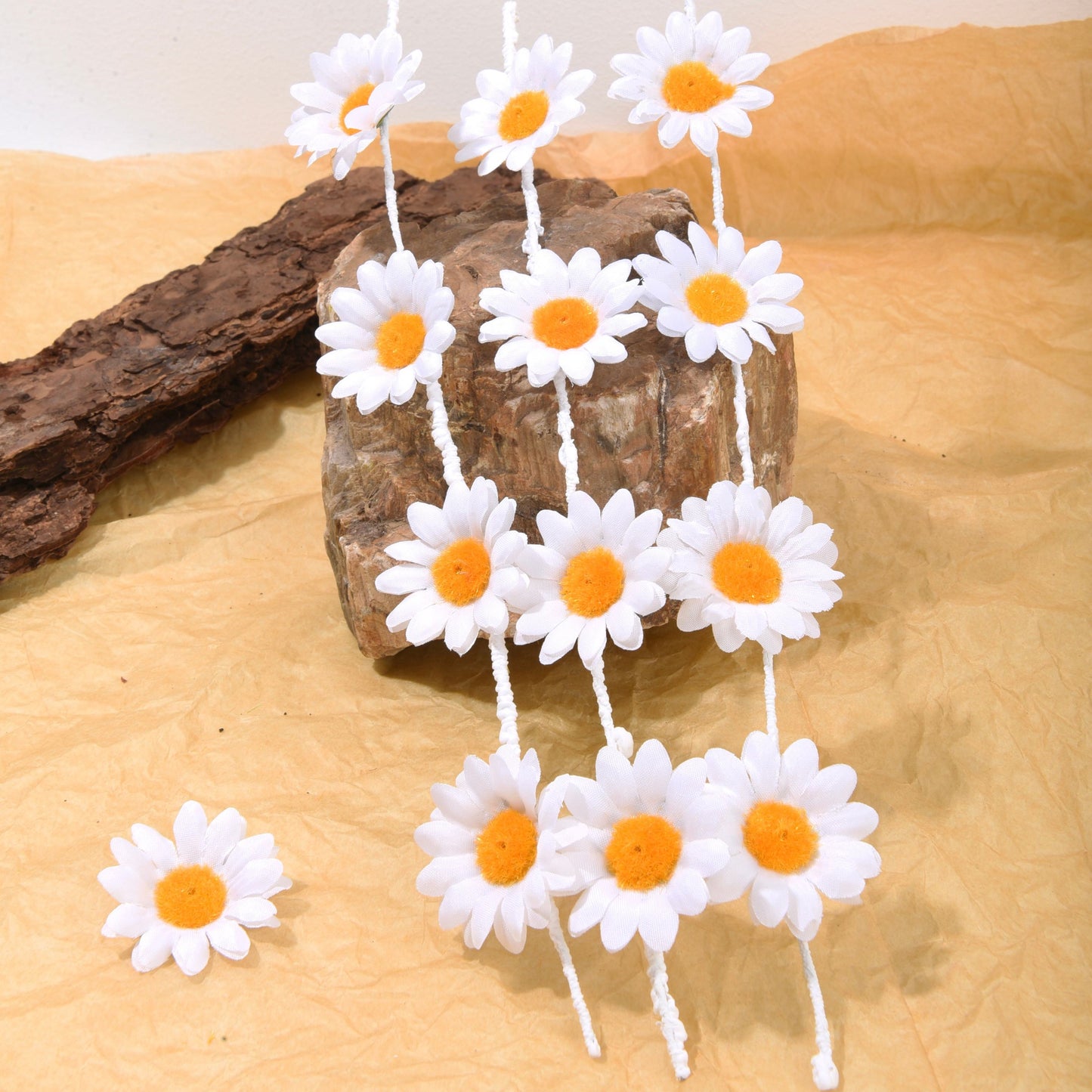 Sunflower Centerpieces for Table, 12pcs Artificial Flower Vase Filler for Floating Candle Centerpieces and Wedding Decorations -White