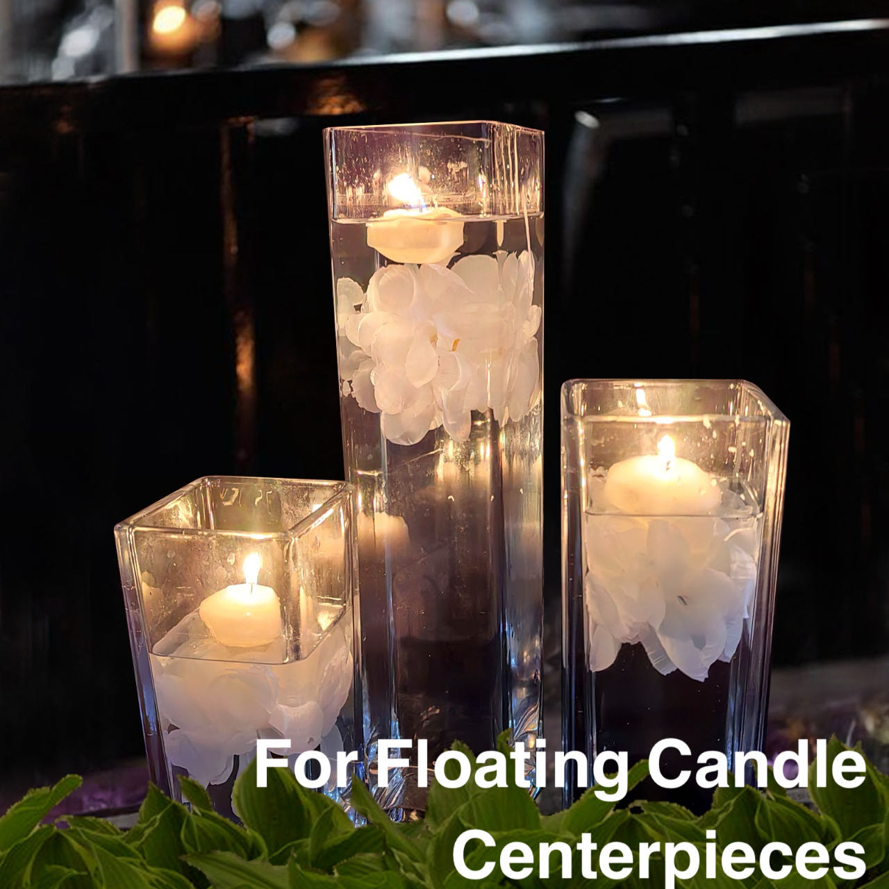 Floating Flowers for Floating Candle Centerpieces, 12pcs Faux Flower Head for Wedding Centerpieces - White
