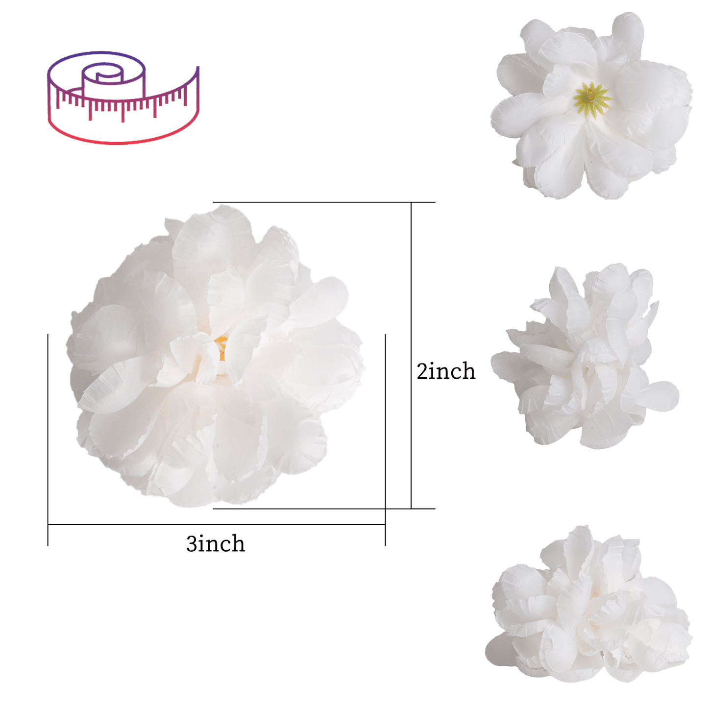 Floating Flowers for Floating Candle Centerpieces, 12pcs Faux Flower Head for Wedding Centerpieces - White
