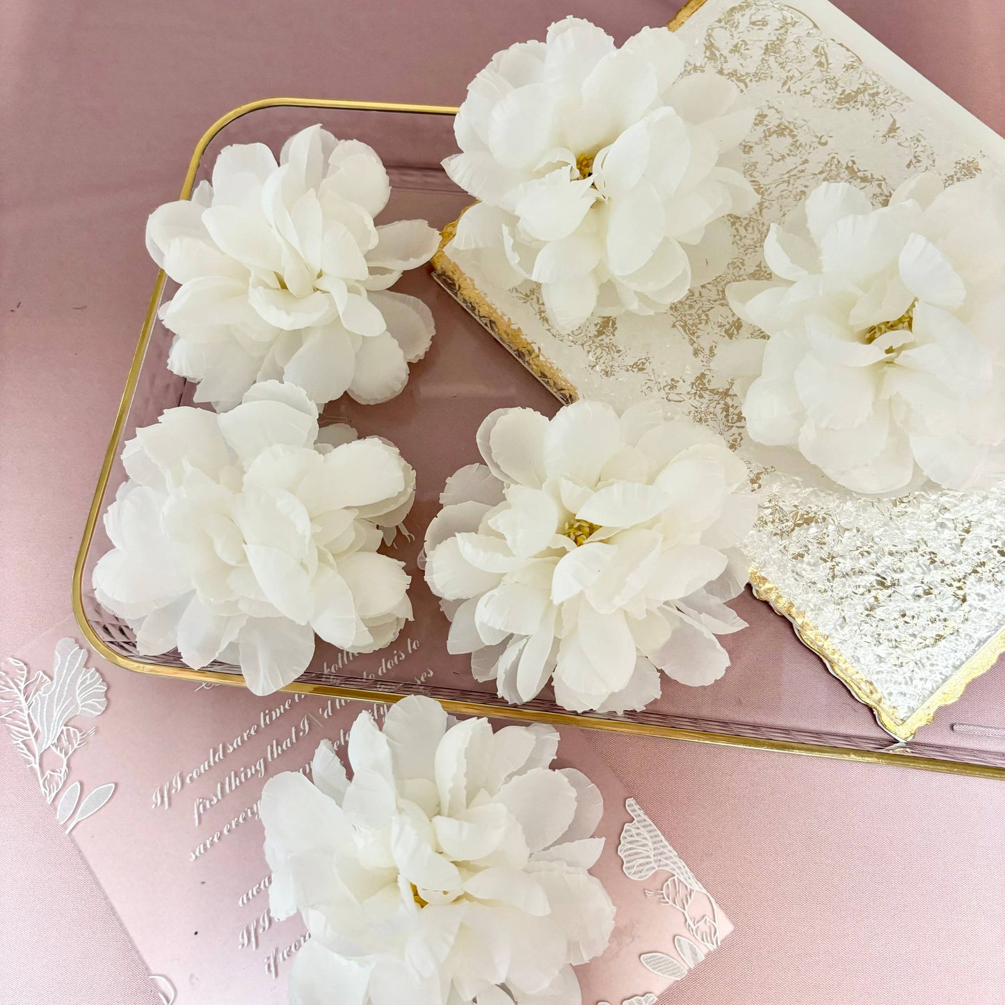Floating Flowers for Floating Candle Centerpieces, 12pcs Faux Flower Head for Wedding Centerpieces - White